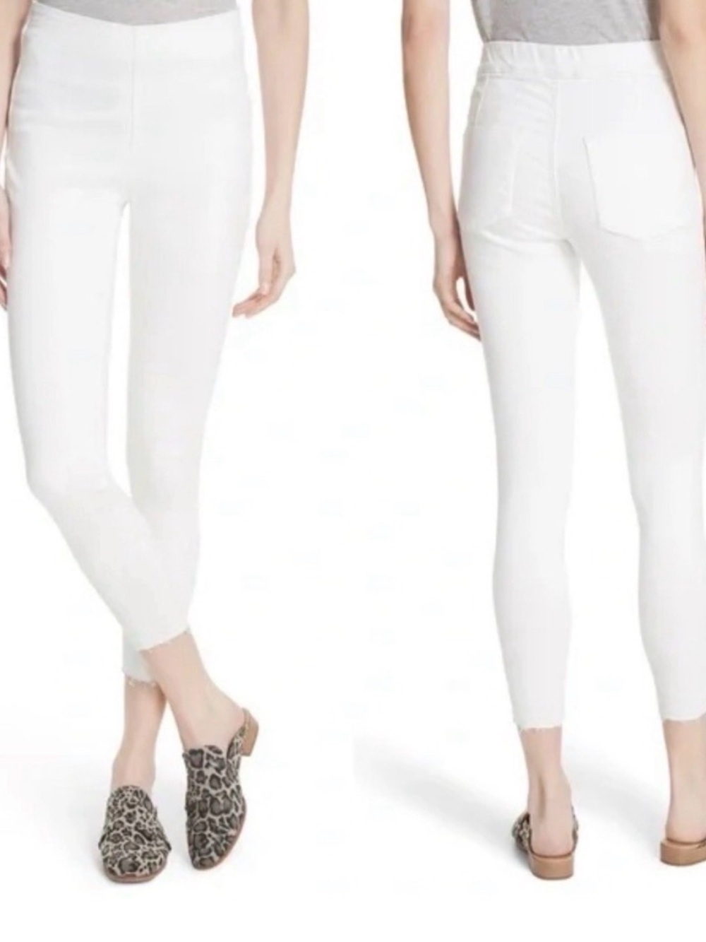 Free People White High-Rise Skinny Pants